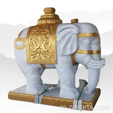Ornamente de piatră de elefant de marmură albă
